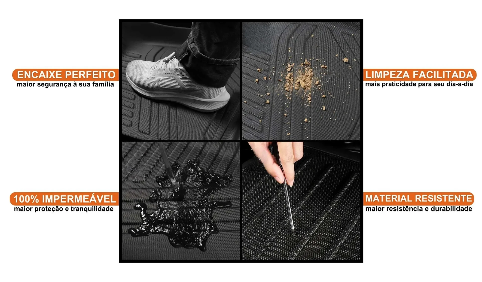 Encaixe Perfeito - Limpeza Facilitada - 100% Impermeável - Material Resistente