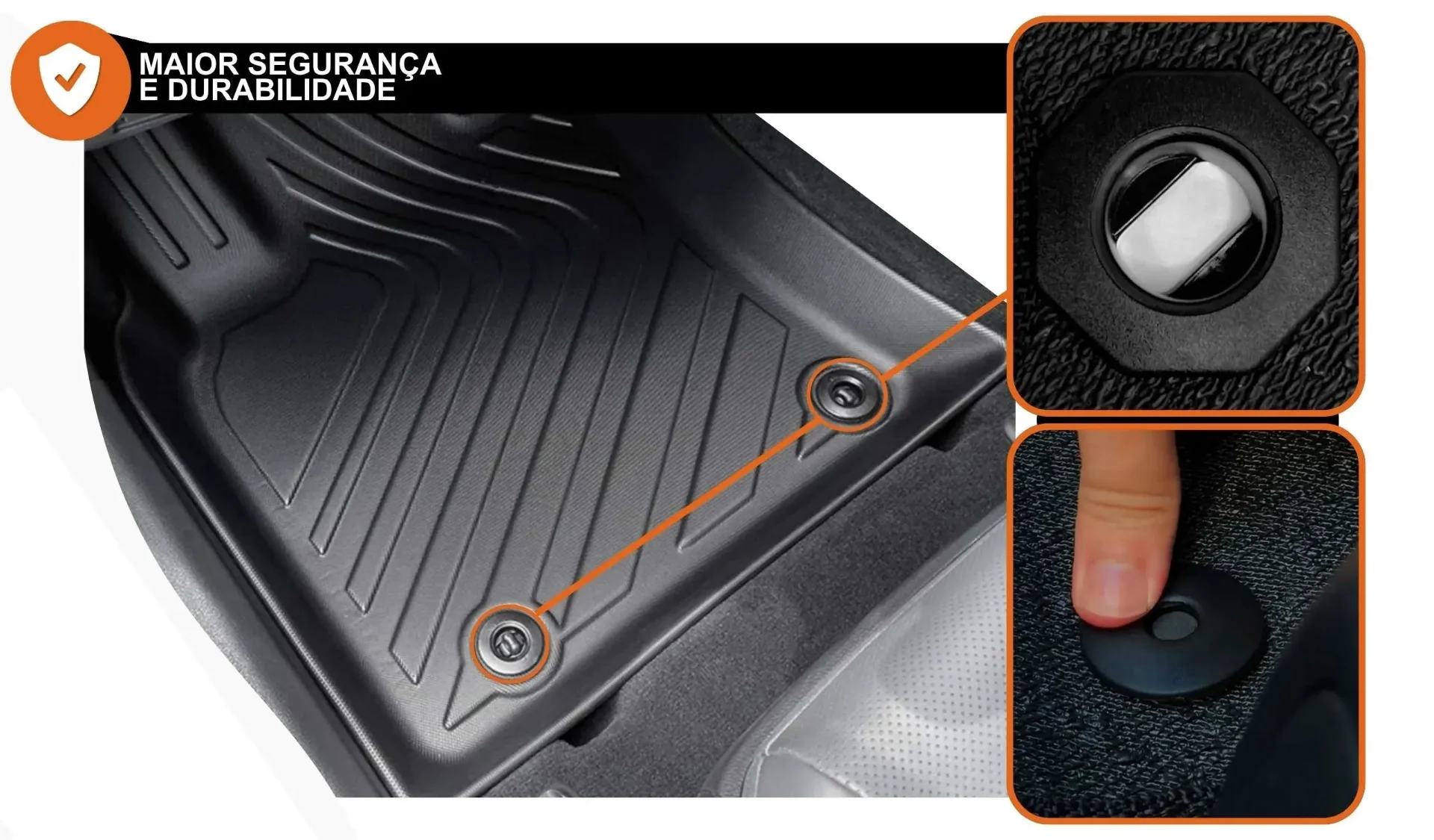 Maior segurança e durabilidade - Ilhós de fixação